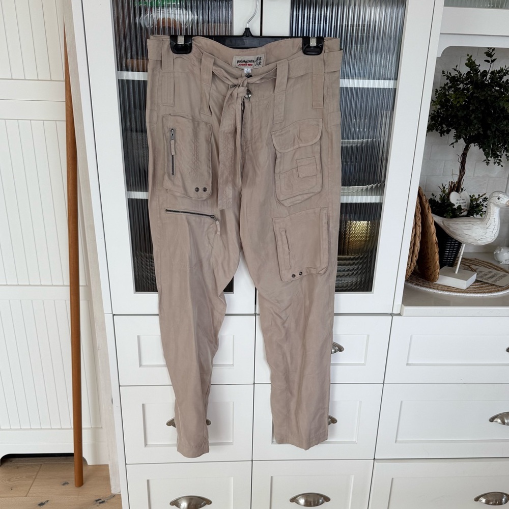 Johnny Was Tan Cargo Pants Relaxed Fit